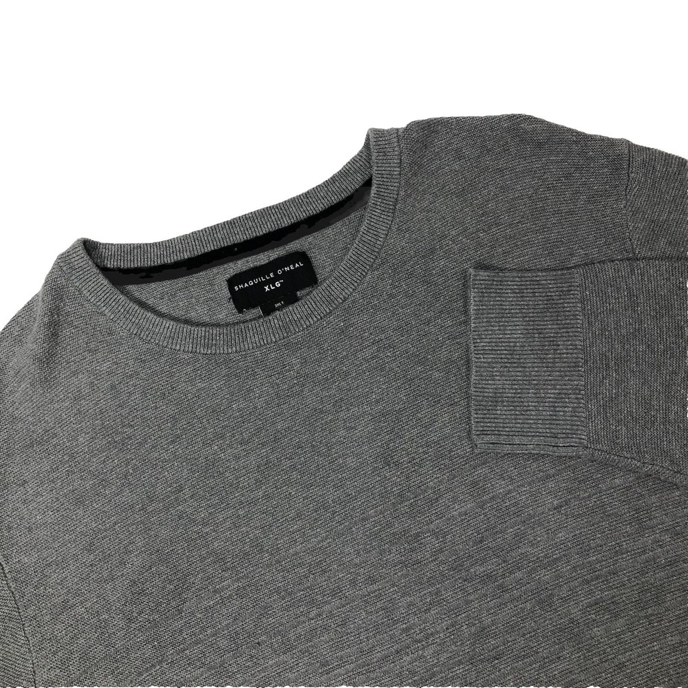 Shaquille O'Neal XLG Sweater Men's 3XLT‎ Gray Crewneck Pullover Ribbed Shaq Tall